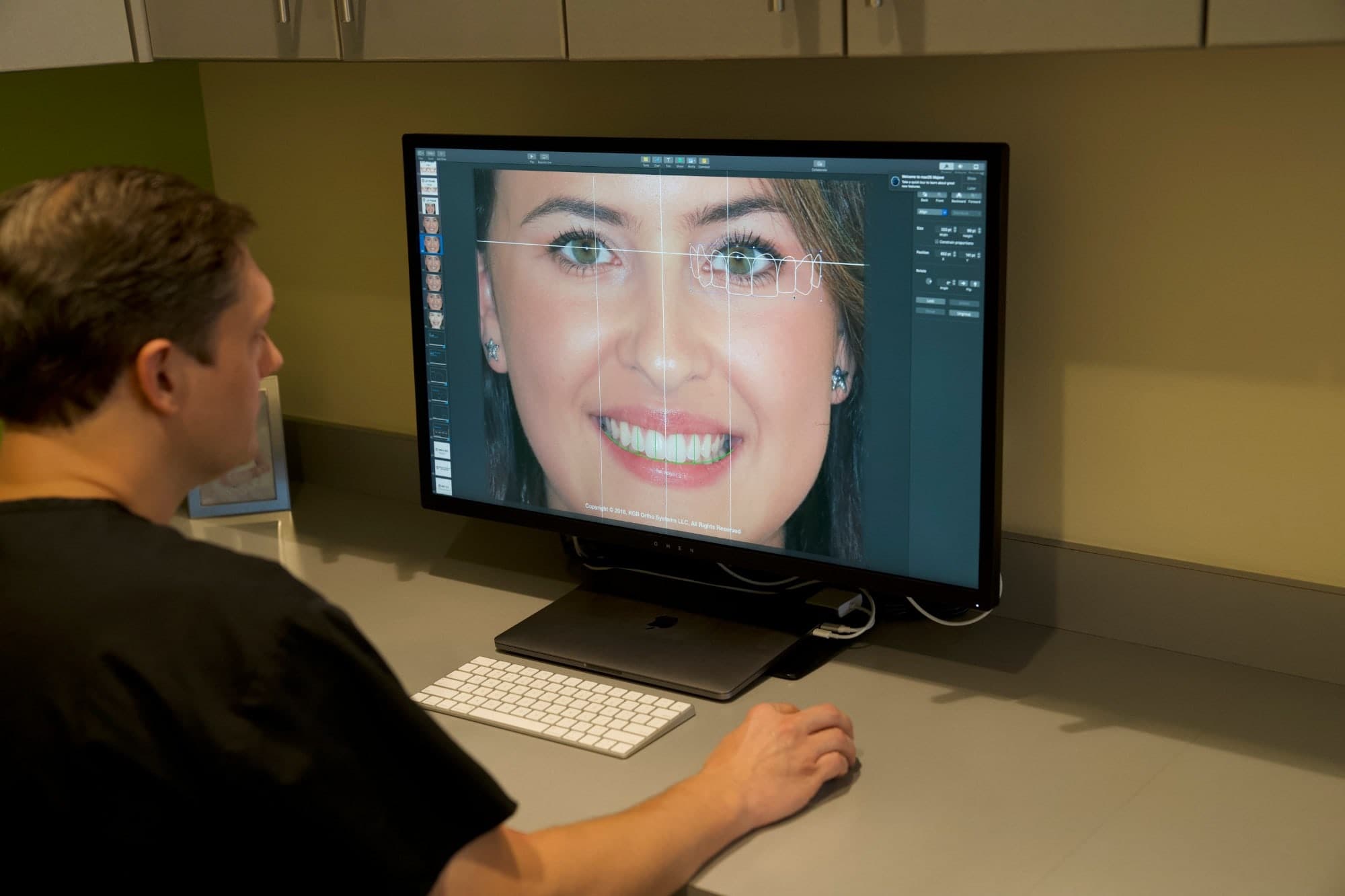 Dr. Frey looking at orthodontic scans